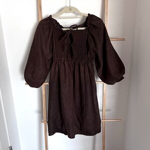 ✨3 for $25✨ Cottagecore Brown Puff Sleeve Dress